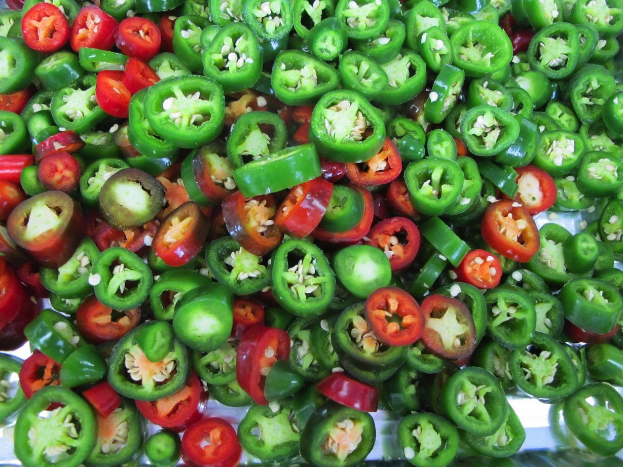 Peppers ready to make nacho rings