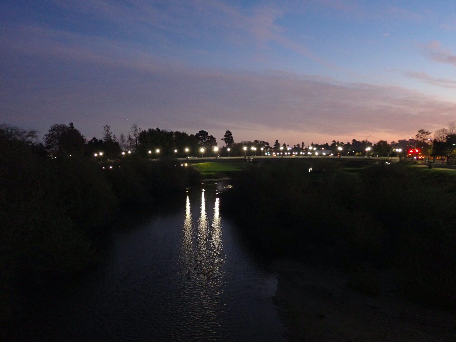 San Lorenzo River at night