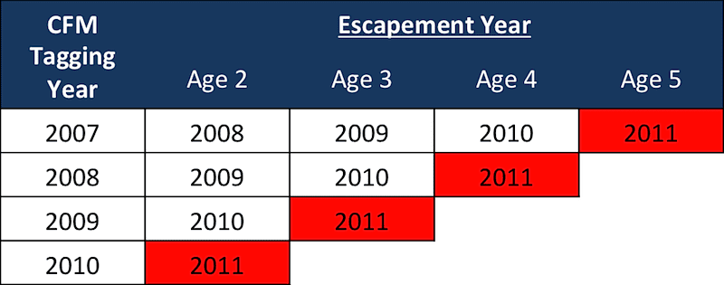 CFM Escapement Table