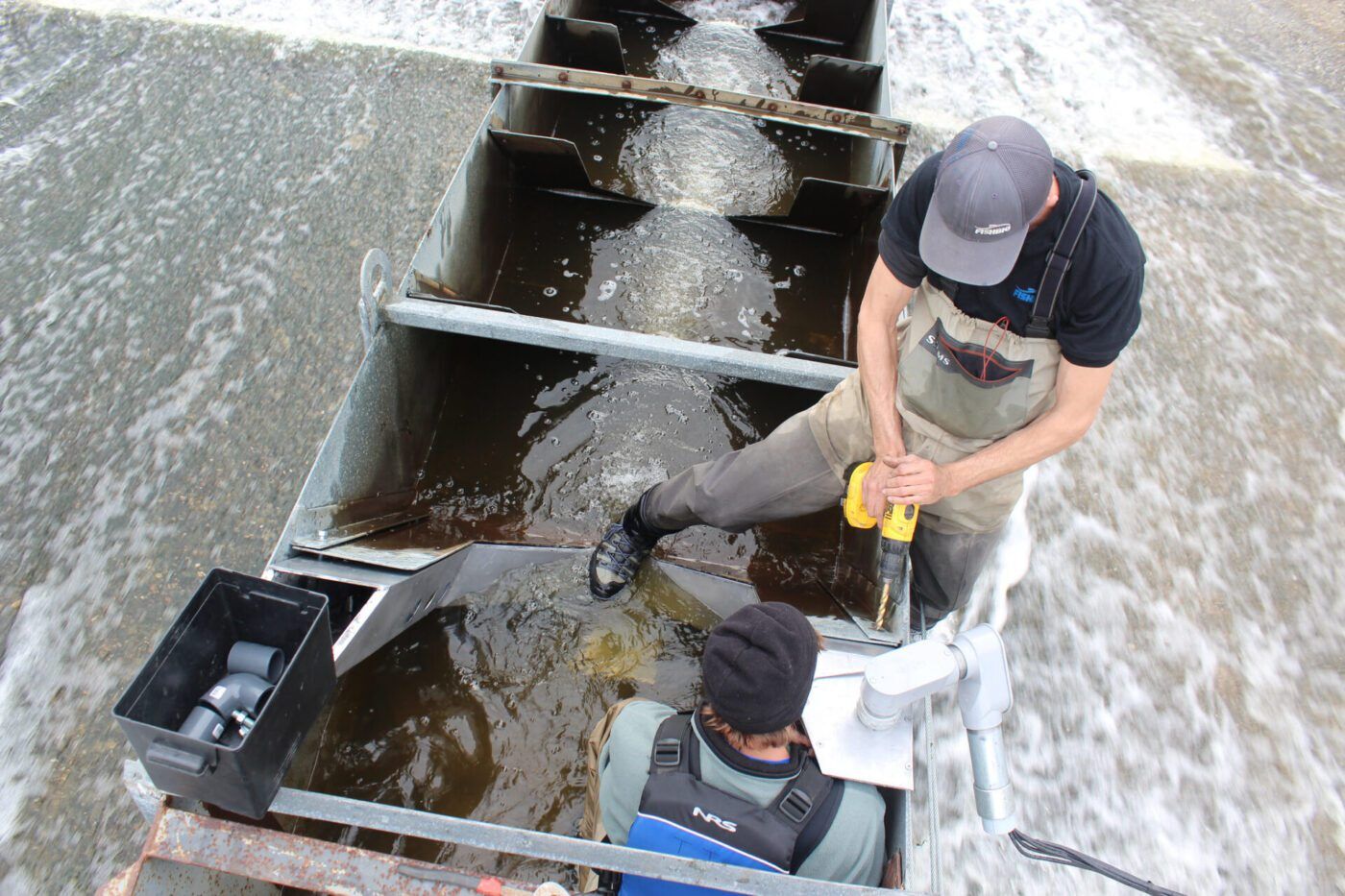 Installing fish ladder camera system