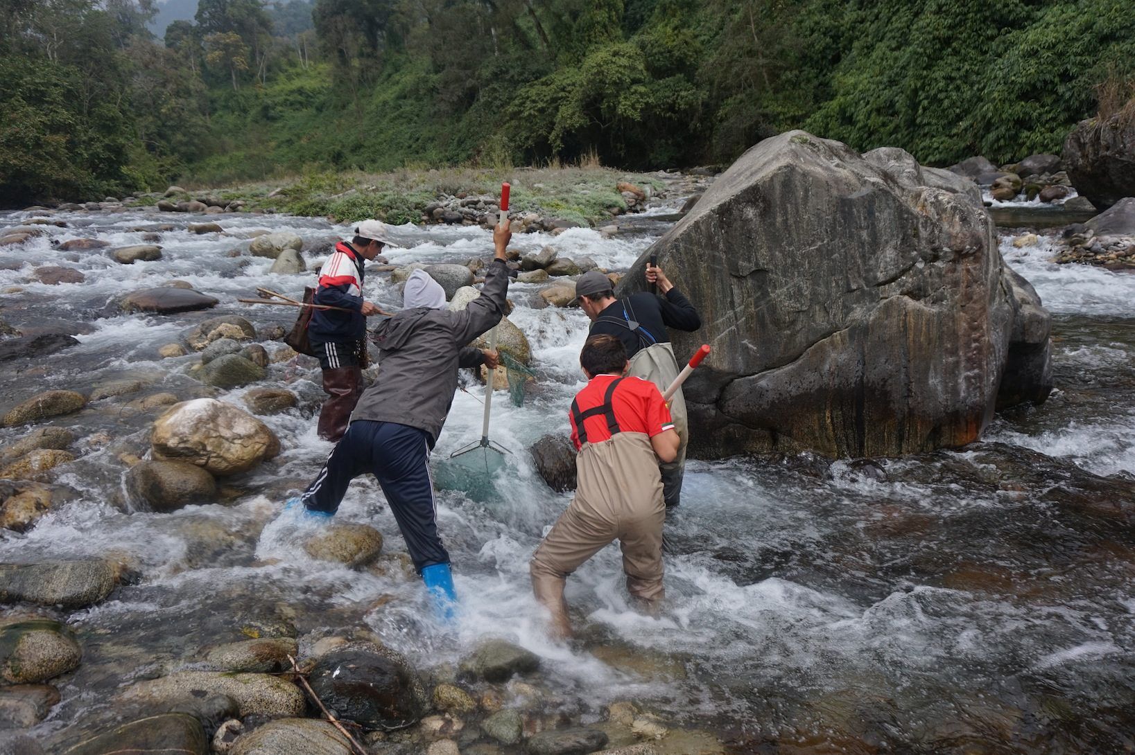 Efishing in strong flow