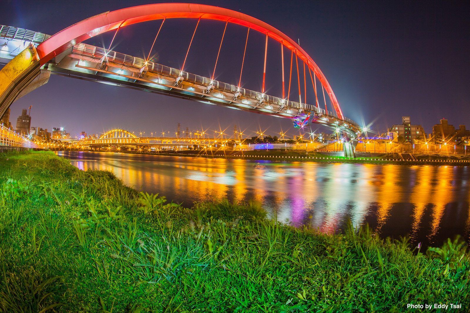 Rainbow Bridge at Keelung River in Taiwan